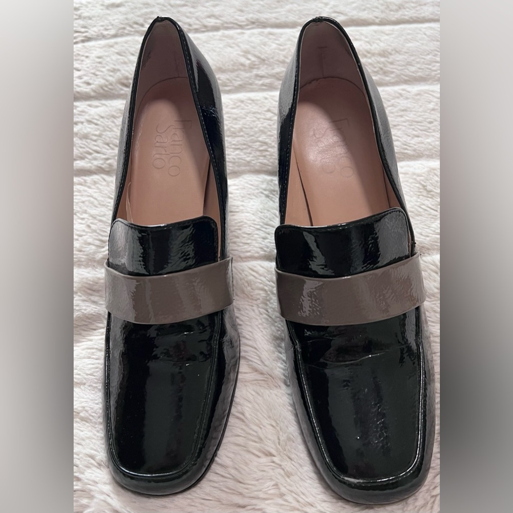 Franco Sarto Black Patent Loafers
